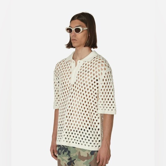 Stüssy - BIG Mesh POLO Sweater Stüssy - Big Mesh Polo Sweater | HBX - Globally Curated